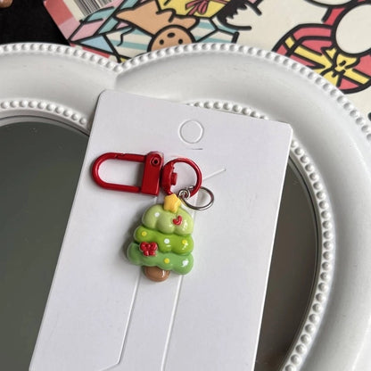 Cute Santa Claus Resin Christmas Women's Keychain