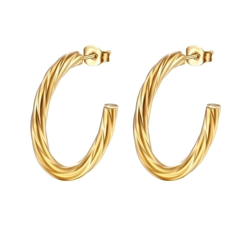 1 Pair Fashion Geometric Plating 201 Stainless Steel 18K Gold Plated Ear Studs