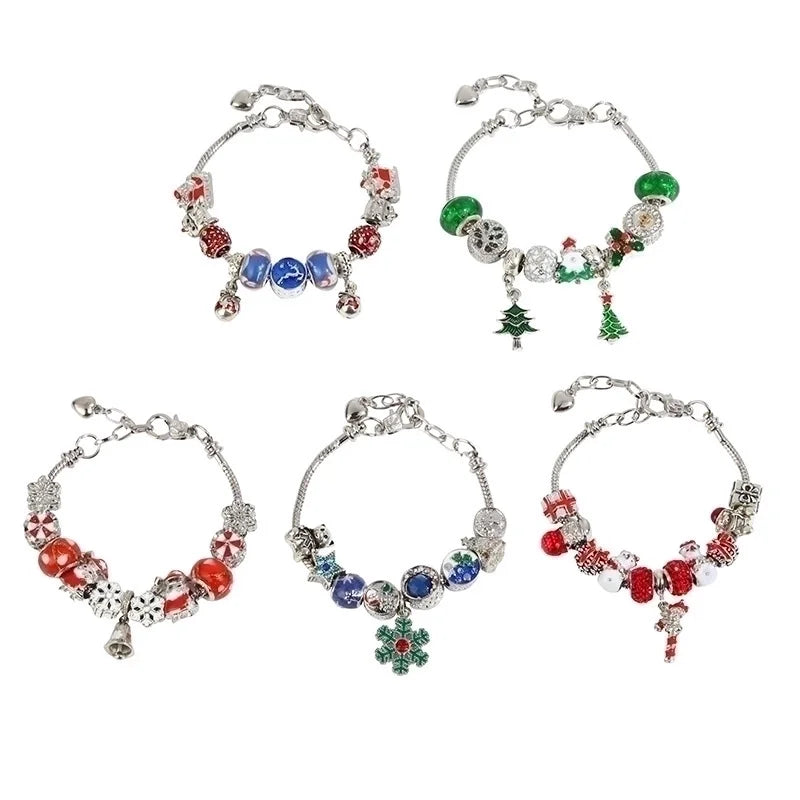 Minimalist Christmas Tree Santa Claus Snowflake Alloy Beaded Plating Women's Bracelets 1 Piece