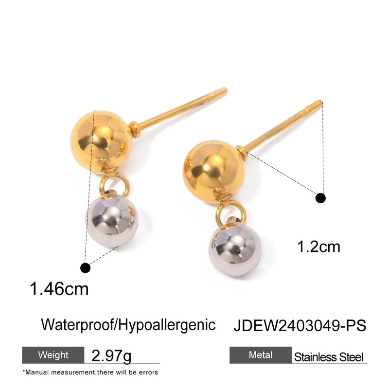 1 Pair Retro Minimalist Classic Style Geometric 304 Stainless Steel 18K Gold Plated Earrings Ear Studs