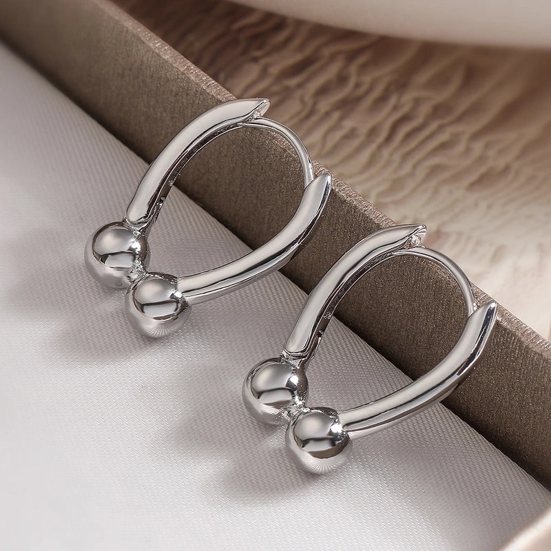 1 Pair Minimalist Commute Geometric Copper 18K Gold Plated Earrings