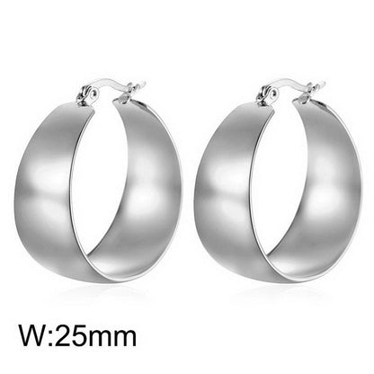 1 Pair Retro Streetwear Solid Color Plating Stainless Steel 18K Gold Plated Hoop Earrings