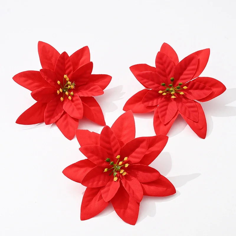 Christmas Flower Imitation Flower Red Golden Christmas Wreath Rattan Christmas Tree Accessories Christmas Decorations
