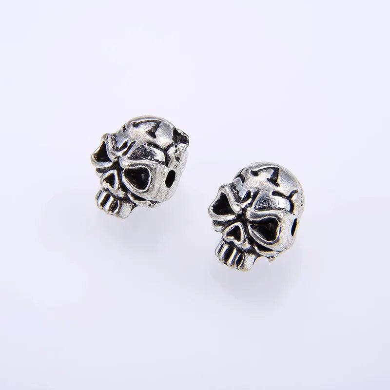 10 PCS/Package 12*9*8mm Hole 1~1.9mm Alloy Skull Jewelry Accessories