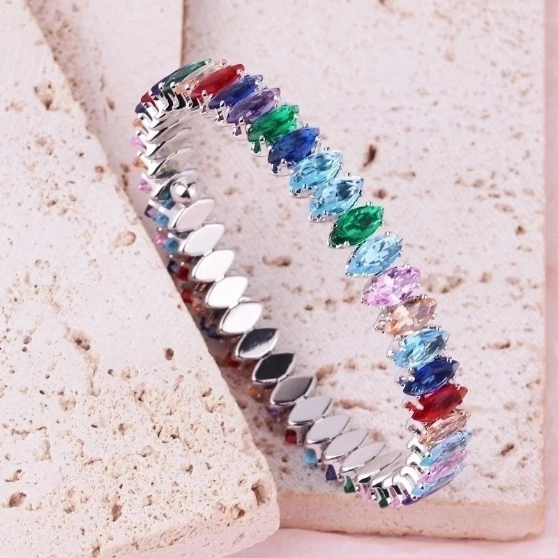 Minimalist Round Copper Inlay Zircon Bracelets Necklace