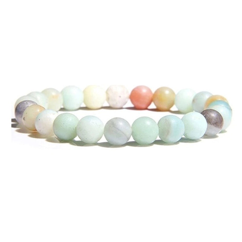 Minimalist Solid Color Natural Stone Beaded Bracelets