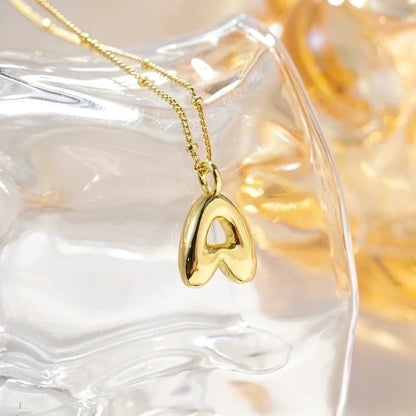 Minimalist Streetwear Letter Copper K Gold Plated Pendant Necklace