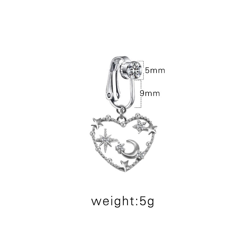 Casual Retro Minimalist Animal Starry Sky Moon Stainless Steel Alloy Copper White Gold Plated Gold Plated Rhinestones Belly Ring In Bulk