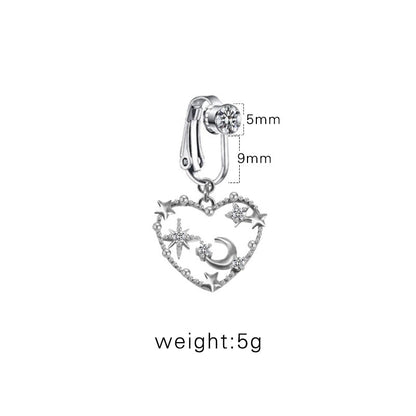 Casual Retro Minimalist Animal Starry Sky Moon Stainless Steel Alloy Copper White Gold Plated Gold Plated Rhinestones Belly Ring In Bulk