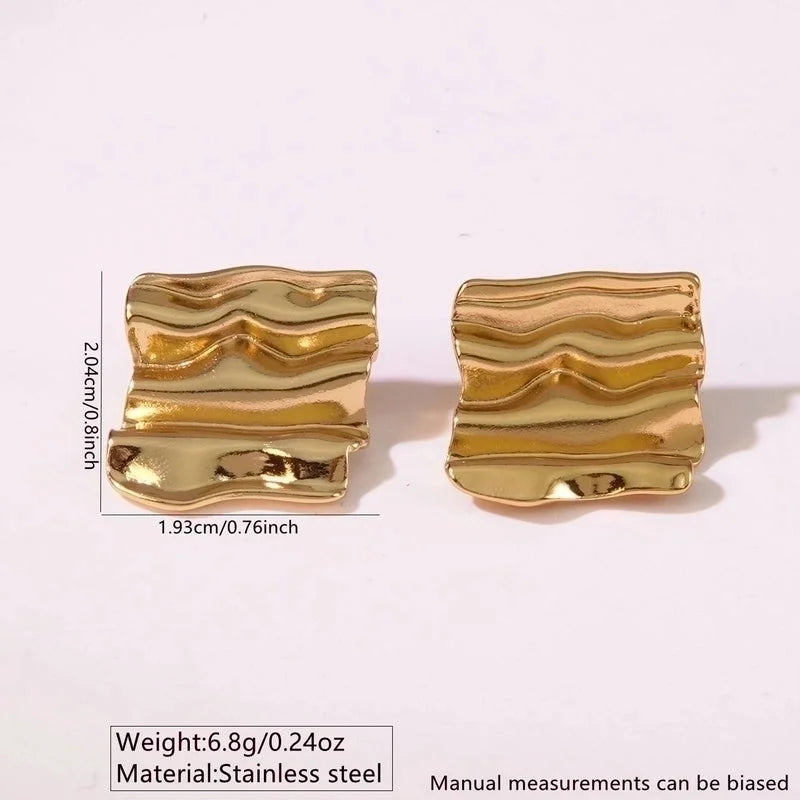 1 Pair Artistic Square Waves Rubik'S Cube 304 Stainless Steel Ear Studs