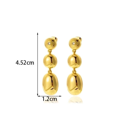 1 Pair Minimalist Classic Style Round Copper Drop Earrings