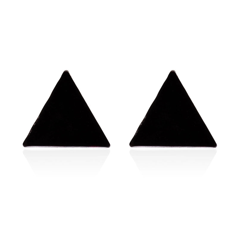 Minimalist Triangle Moon Coconut Tree Stainless Steel Asymmetrical Plating Ear Studs 1 Pair