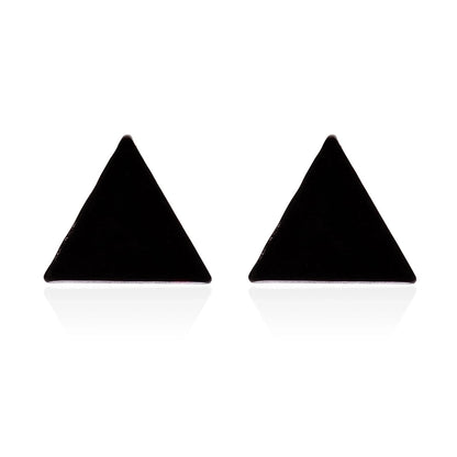 Minimalist Triangle Moon Coconut Tree Stainless Steel Asymmetrical Plating Ear Studs 1 Pair