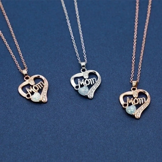 Copper Minimalist Classic Style Heart Shape Inlaid Gemstone Necklace