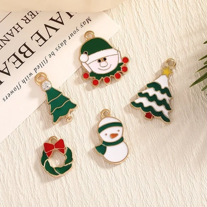14*12mm 15 * 20mm Alloy Christmas Tree Bow Knot Snowman Pendant Jewelry Accessories