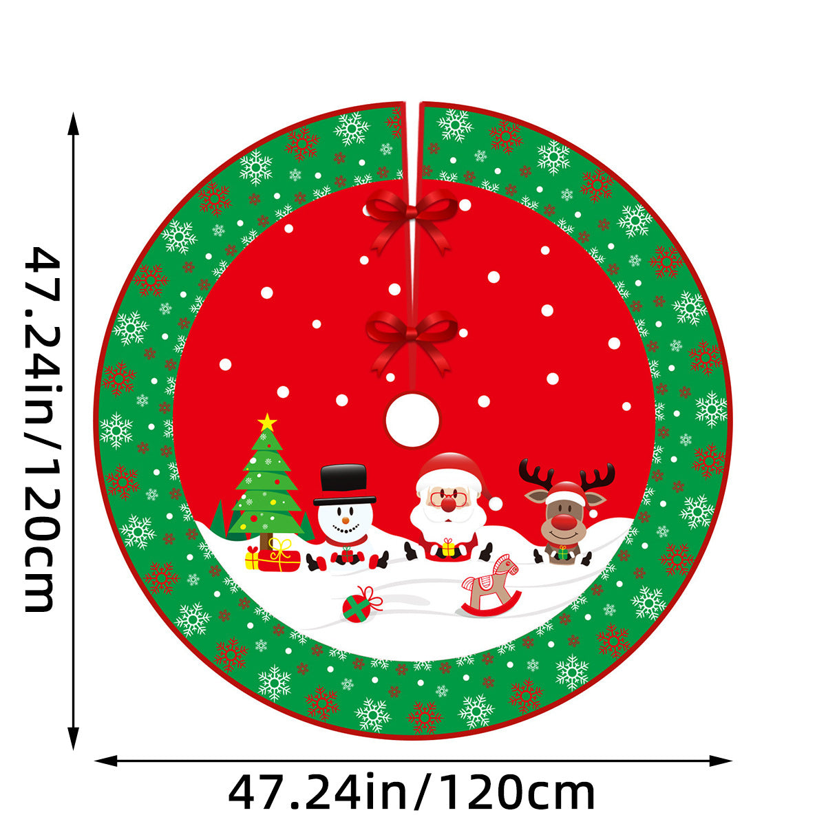 Christmas Tree Skirt Exquisite Printed Tree Base Decoration Tree Skirt Christmas Outfit