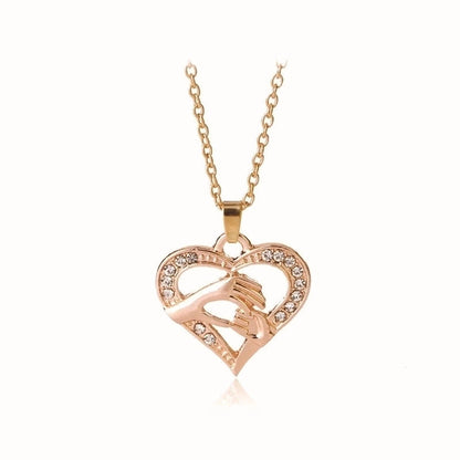 1 Piece Mama Minimalist Letter Moon Heart Shape Alloy Copper Plating Inlay Artificial Rhinestones Artificial Diamond Rose Gold Plated Gold Plated Silver Plated Pendant Necklace