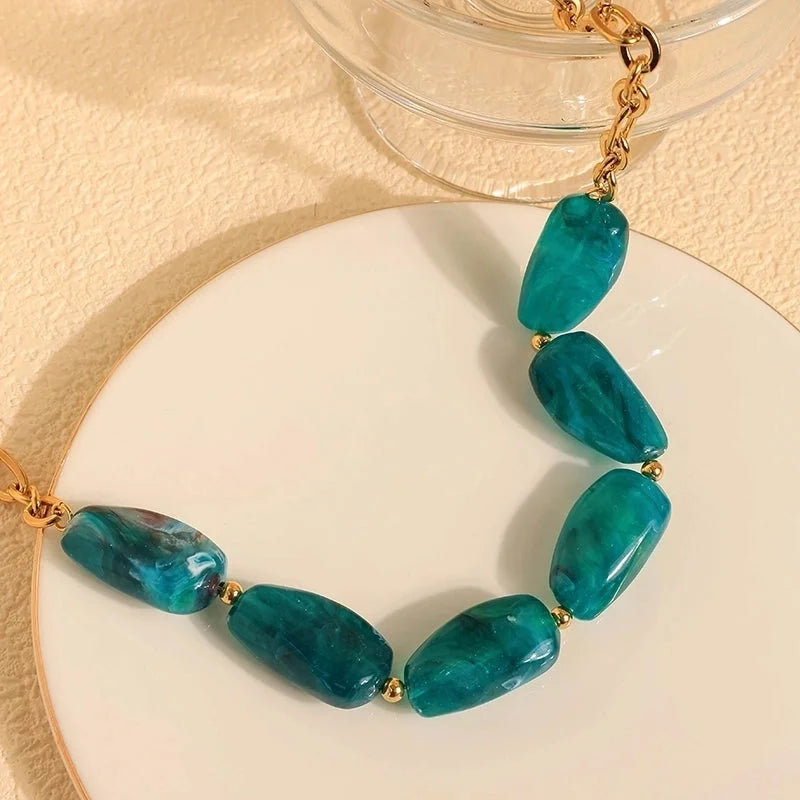 Ethnic Style Irregular Solid Color 304 Stainless Steel 14K Gold Plated Necklace