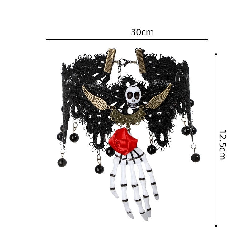 Halloween Funny Flower Skull Plastic Party Costume Props