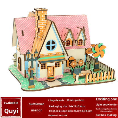 Stall Supply Children's Wooden 3D Puzzle Adult Puzzle Christmas Building Handmade Educational Model Toy