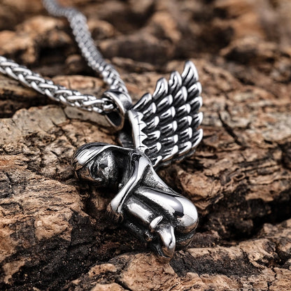 Retro Punk Angel Mask 304 Stainless Steel Carving Halloween Men'S