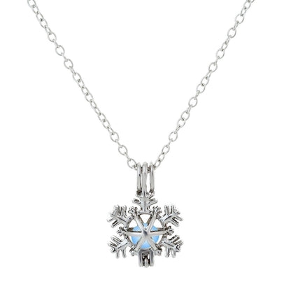 Luminous Hollow Snowflake Pendant Necklace