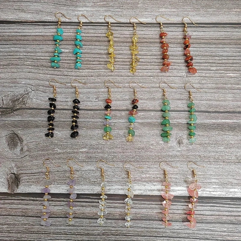 1 Pair Ethnic Style Geometric Natural Stone Drop Earrings