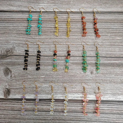 1 Pair Ethnic Style Geometric Natural Stone Drop Earrings