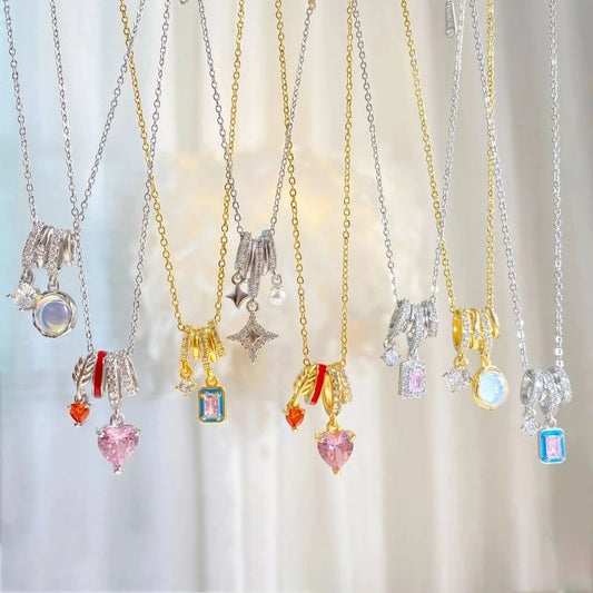 Copper Plating Geometric Pendant Necklace