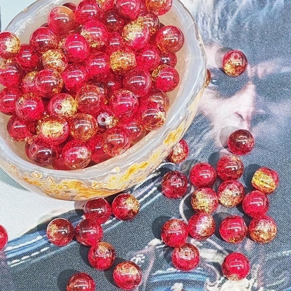 50 PCS/Package Diameter 10mm Diameter 8mm Glass Crackle Glass Beads Round Jewelry Accessories