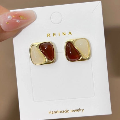 1 Pair Fashion Leaf Flower Bow Knot Imitation Pearl Alloy Rhinestones Earrings