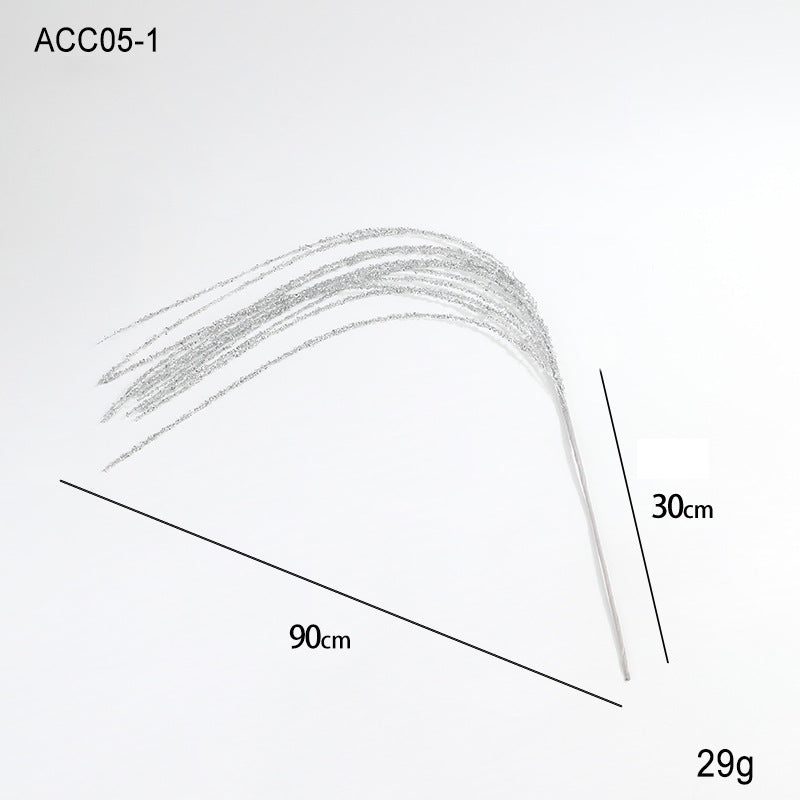 90cm Glitter Sequin Tassel Wheat Spike Christmas Branch Flower Arrangement Single Pack Christmas Tree Vine Decoration Arrangement