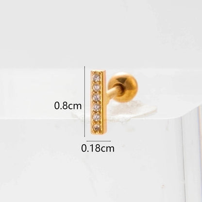 Ear Cartilage Rings & Studs Flower 316L Stainless Steel Copper Inlaid Zircon