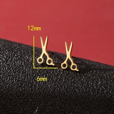 1 Pair Cute Minimalist Dog Cat Flower Polishing Hollow Out 304 Stainless Steel 18K Gold Plated Ear Studs