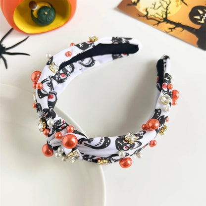 Halloween Cute Funny Women's Spider Web Skull Hair Band