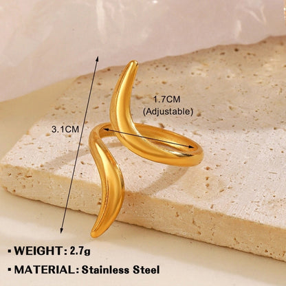 Minimalist Geometric 304 Stainless Steel Irregular Plating Open Rings