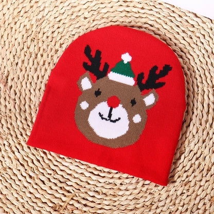 Unisex Cute Vintage Style Christmas Hat Christmas Tree Santa Claus Eaveless Wool Cap