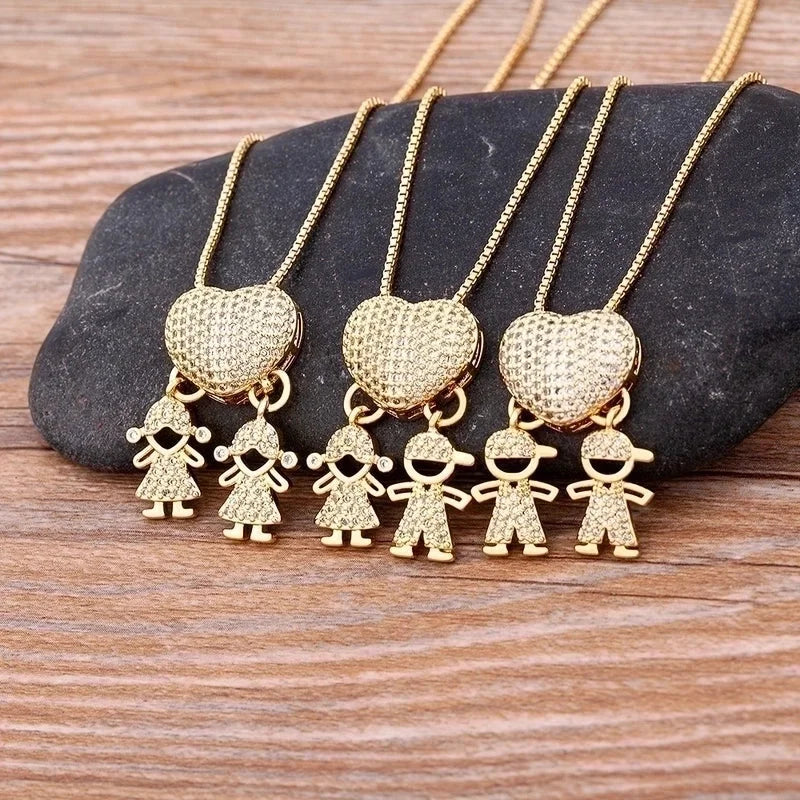 2 Pieces Exaggerated Novelty Modern Style Human Copper Plating Inlay 18K Gold Plated Zircon Pendant Necklace