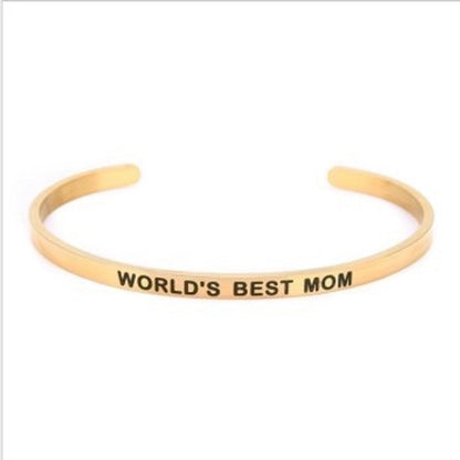 Minimalist Letter Stainless Steel Bangle