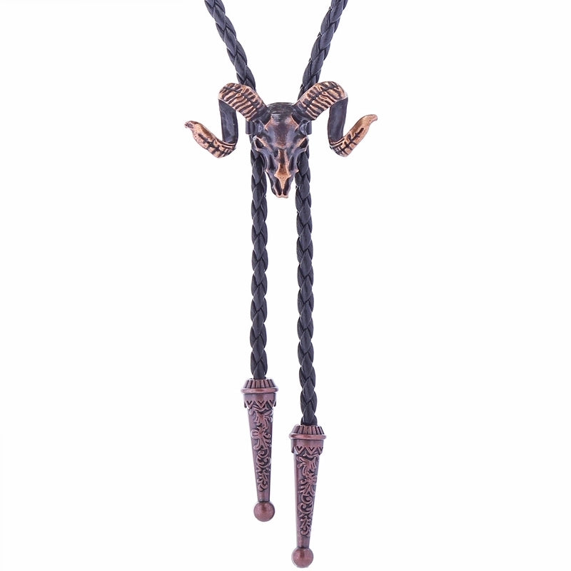 Punk Classic Style Star Cattle Skull Alloy Leather Rope Halloween Unisex Bolo Ties