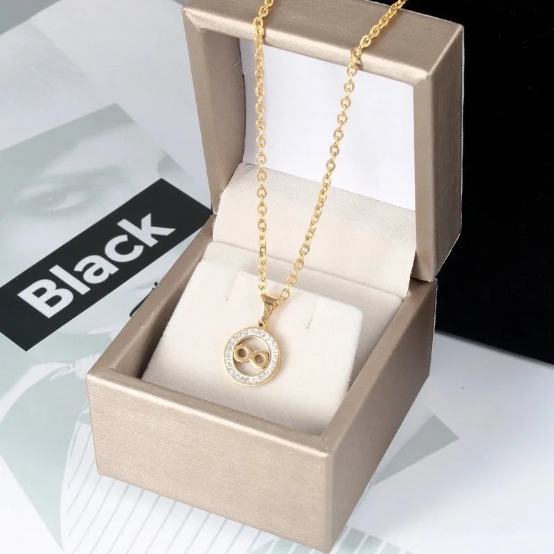 Fashion Heart Shape Stainless Steel Titanium Steel Plating Inlay Zircon Pendant Necklace 1 Piece
