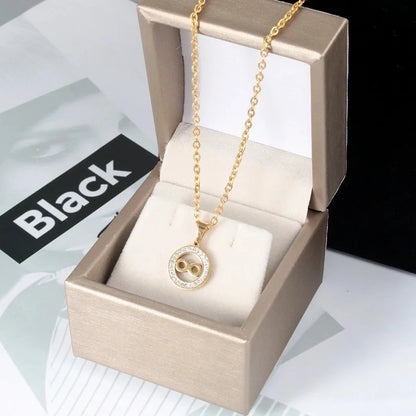 Fashion Heart Shape Stainless Steel Titanium Steel Plating Inlay Zircon Pendant Necklace 1 Piece