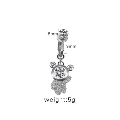 Casual Retro Minimalist Animal Starry Sky Moon Stainless Steel Alloy Copper White Gold Plated Gold Plated Rhinestones Belly Ring In Bulk