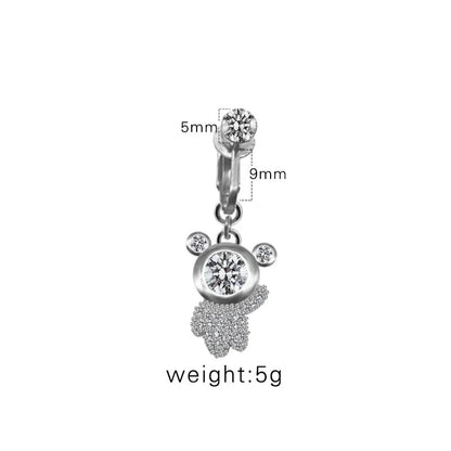 Casual Retro Minimalist Animal Starry Sky Moon Stainless Steel Alloy Copper White Gold Plated Gold Plated Rhinestones Belly Ring In Bulk