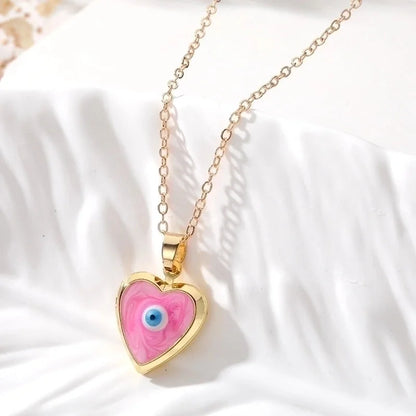 Casual Cute Minimalist Heart Shape Alloy Copper Pendant Necklace