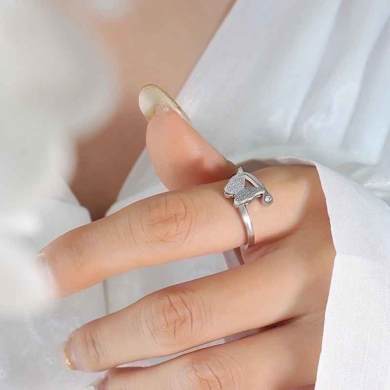 Classic Style Butterfly 304 Stainless Steel Zircon 18K Gold Plated Inlay Rings Earrings Necklace