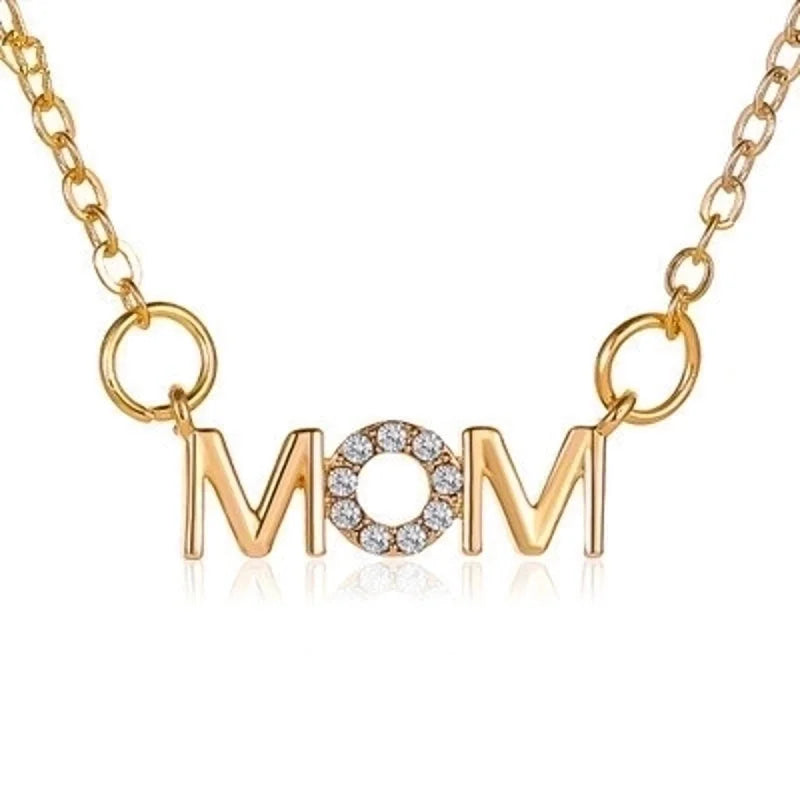 Necklace Simple English Alphabet Necklace Mother Pendant Clavicle Chain Mom Copper Necklace