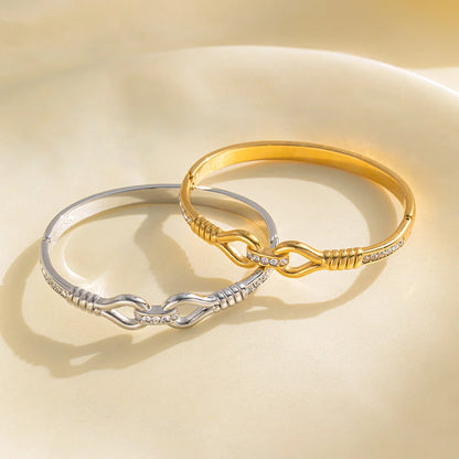 Ellipse Stainless Steel 18K Gold Plated Bangles