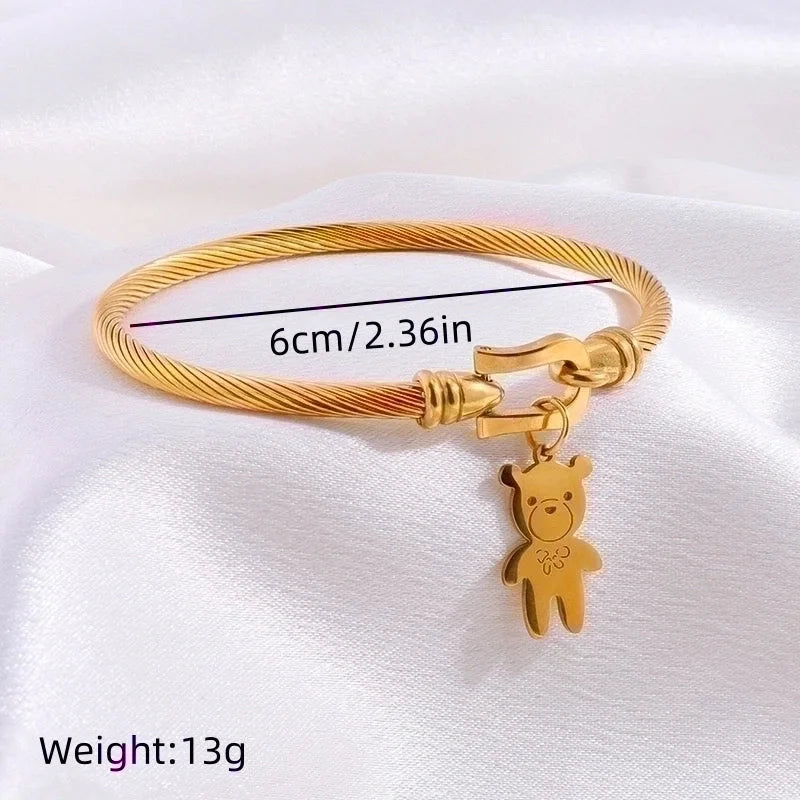 Minimalist Heart Shape 304 Stainless Steel Bangle In Bulk