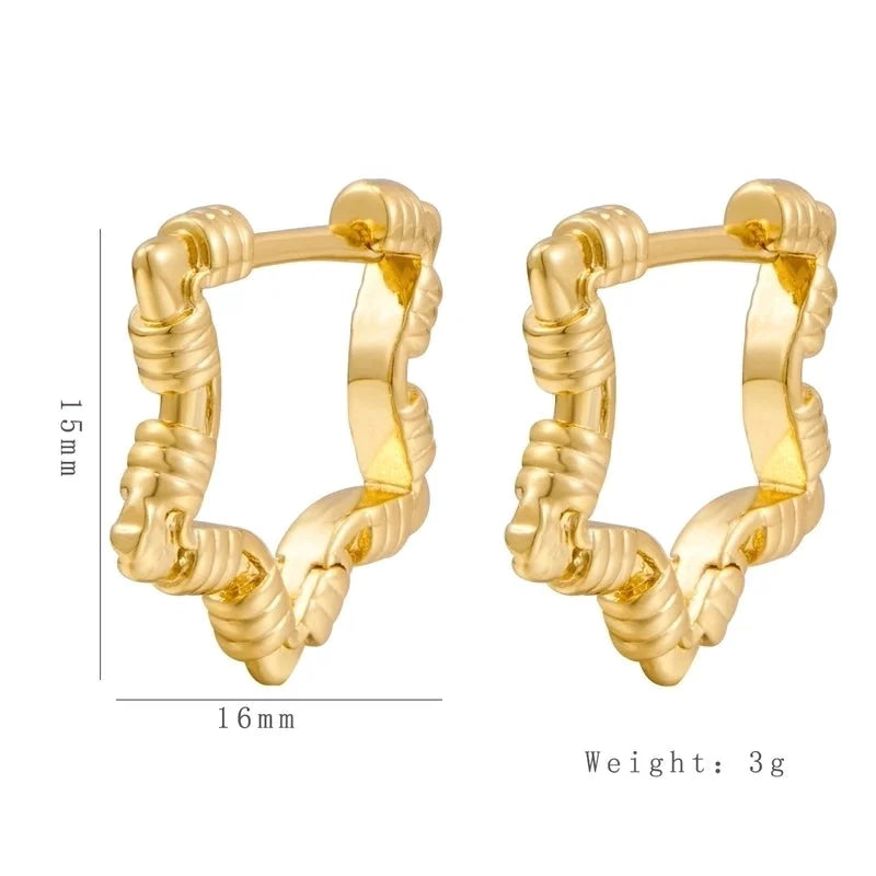 1 Pair Casual Minimalist Irregular Circle Round Irregular Copper Copper 18K Gold Plated Earrings